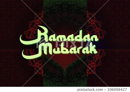 Ramadan Mubarak english and arabic typography 106098427