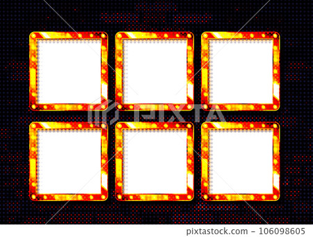 6 gold frames on a dark background 106098605