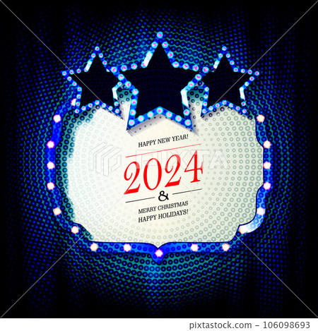 New Year marquee 2024. Beautiful vintage style New Year marquee 2024. Beautiful vintage style 106098693