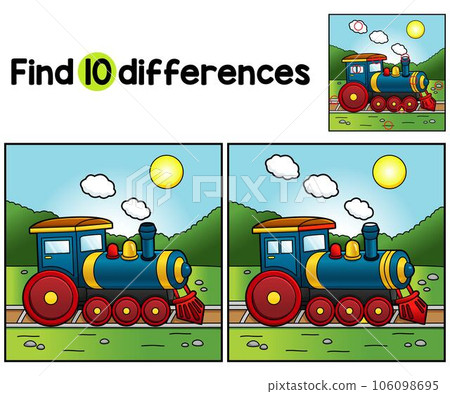 Steam Locomotive Vehicle Find The Differences 106098695