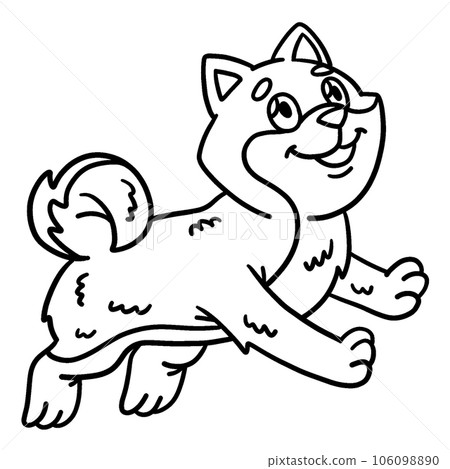 shiba inu Isolated Coloring Page for Kids 106098890