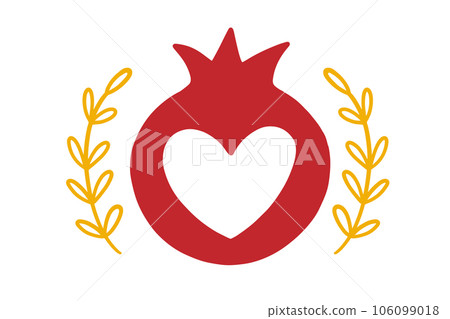 Pomegranate Logo Design. Rosh Hashanah Symbol Pomegranate Logo Design. Rosh Hashanah Symbol 106099018