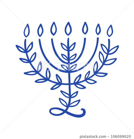 Menorah Hanukkah Shape Illustration Logo Icon Art 106099020