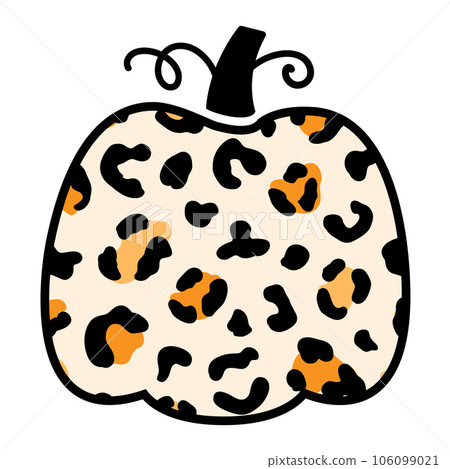 Decorative Cheetah Leopard Pumpkin Illustration Decorative Cheetah Leopard Pumpkin Illustration 106099021