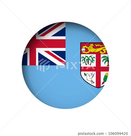 Fiji flag - behind the cut circle paper hole with inner shadow. 106099420