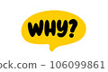 WHY question word speech bubble. Why text. Vector word illustration. Why word for learning English 106099861