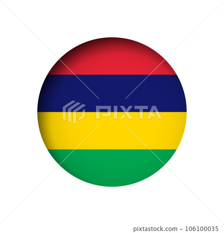 Mauritius flag - behind the cut circle paper hole with inner shadow. 106100035