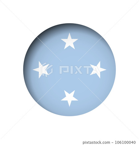 Federated States of Micronesia flag - behind the cut circle paper hole with inner shadow. Federated States of Micronesia flag - behind the cut circle paper hole with inner shadow. 106100040