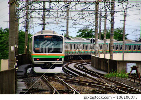 東北本線古河站附近快速行駛的231/233系 東北本線古河站附近快速行駛的231/233系 106100075