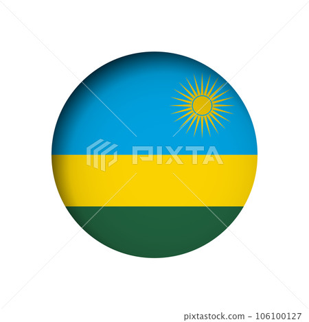 Rwanda flag - behind the cut circle paper hole with inner shadow. 106100127