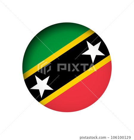 Saint Kitts and Nevis flag - behind the cut circle paper hole with inner shadow. 106100129