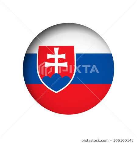 Slovakia flag - behind the cut circle paper hole with inner shadow. 106100145