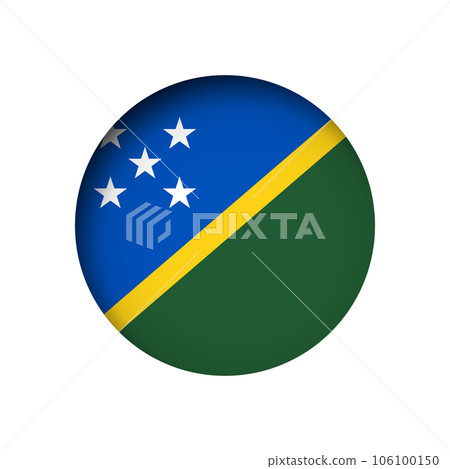 Solomon Islands flag - behind the cut circle paper hole with inner shadow. 106100150