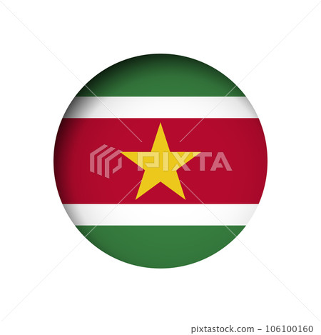 Suriname flag - behind the cut circle paper hole with inner shadow. 106100160