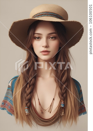 Beautiful woman with unique and ethnic fashion 106100501