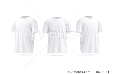 Blank white oversize t-shirt mockup, front and side view 106100812