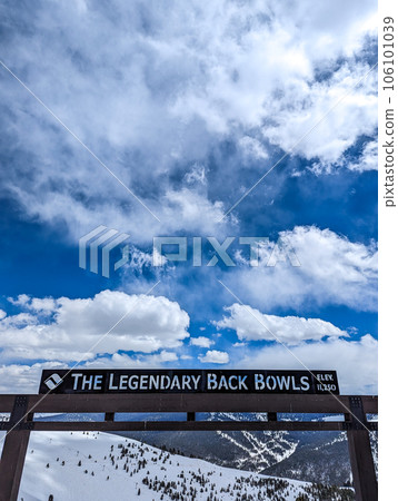 beautiful sunny day scenic views around vail colorado ski resort 106101039