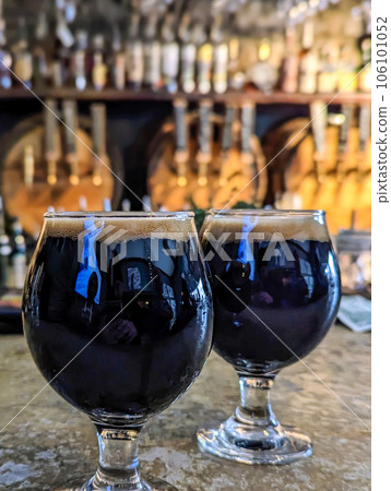 dark stout beer in glass at the brewery dark stout beer in glass at the brewery 106101052