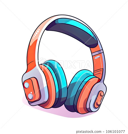 Headphones 3d illustration - Generative AI. 106101077