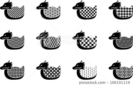 日本模式龍年剪影圖標集 106101119