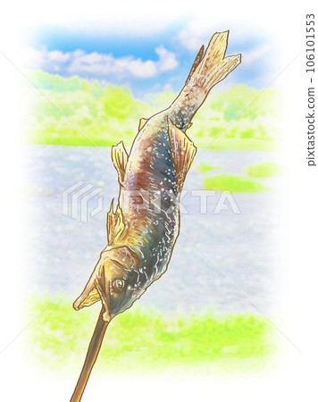 清澈的溪流和鹽烤香魚_風景迷離 清澈的溪流和鹽烤香魚_風景迷離 106101553