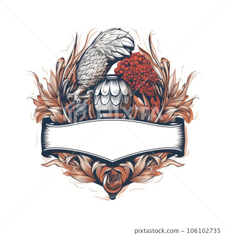 logo of brewery on white with empty space for name 106102735