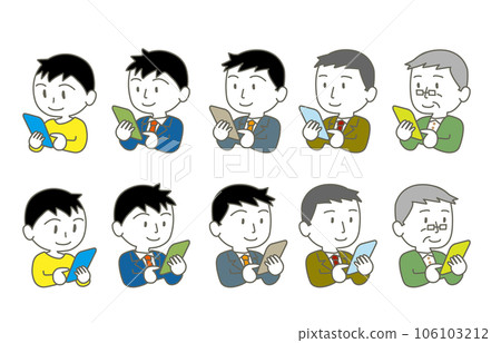 所有年齡段的男性都在使用智能手機 106103212