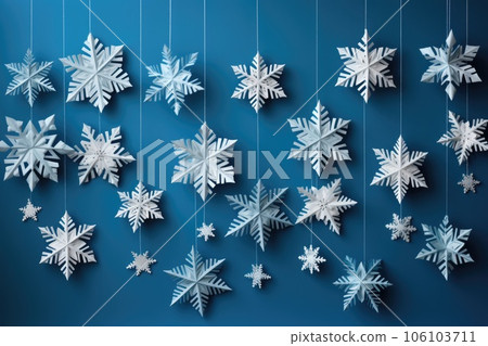 Christmas and New Year decoration with copy space. Christmas balls and baubles on blurred background 106103711
