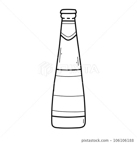 Bottle of beer in doodle style. Vector illustration. Linear glass bottle. Bottle of beer in doodle style. Vector illustration. Linear glass bottle. 106106188