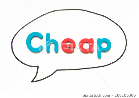 Alphabet letter with word cheap in black line hand drawing as bubble speech on white board background Alphabet letter with word cheap in black line hand drawing as bubble speech on white board background 106106300