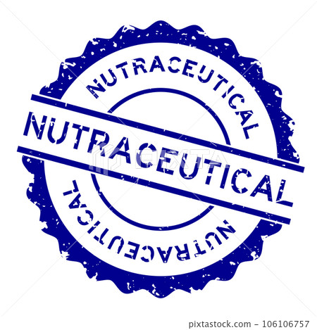 Grunge blue nutraceutical word round rubber seal stamp on white background Grunge blue nutraceutical word round rubber seal stamp on white background 106106757
