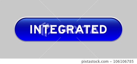 Blue color capsule shape button with word integrated on gray background Blue color capsule shape button with word integrated on gray background 106106785