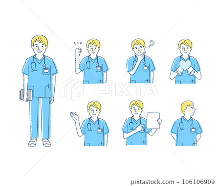 Facial expression of a male medical worker_i-B Variation set Facial expression of a male medical worker_i-B Variation set 106106909