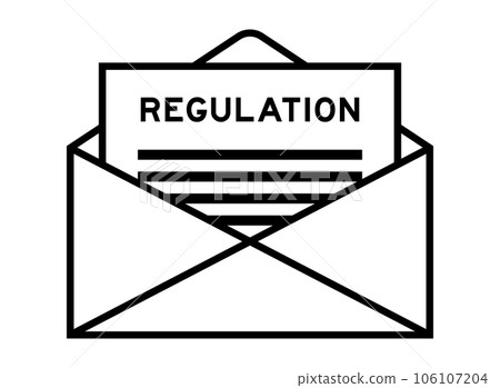 Envelope and letter sign with word regulation as the headline Envelope and letter sign with word regulation as the headline 106107204