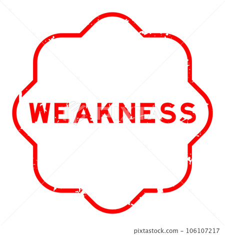 Grunge red weakness word rubber seal stamp on white background Grunge red weakness word rubber seal stamp on white background 106107217