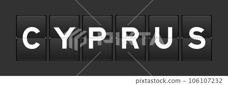 Black color analog flip board with word cyprus on gray background 106107232