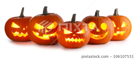 Halloween Pumpkins isolated on white Halloween Pumpkins isolated on white 106107531