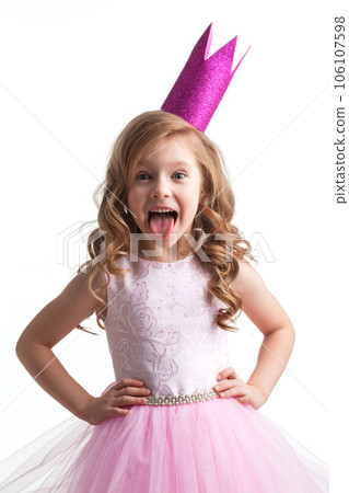 Little princess girl in pink crown Little princess girl in pink crown 106107598