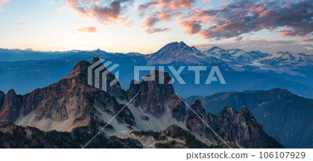 Canadian Mountain Landscape Nature Background. Aerial Panorama. 106107929