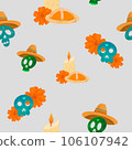Dia de los Muertos seamless pattern 106107942