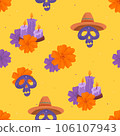 Dia de los Muertos seamless pattern 106107943