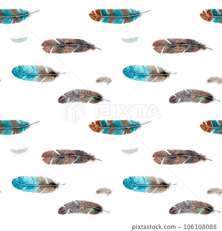 Seamless abstract pattern with bird feathers 106108088