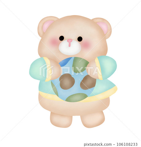 Cute cartoon pastel doodle hand draw bear 106108233