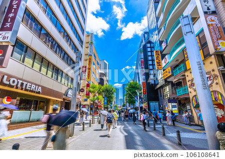 Tokyo cityscape in Japan Summer sunshine... overlooking the downtown area in front of Ikebukuro Station, SUNSHINE 60ST, etc. 106108641