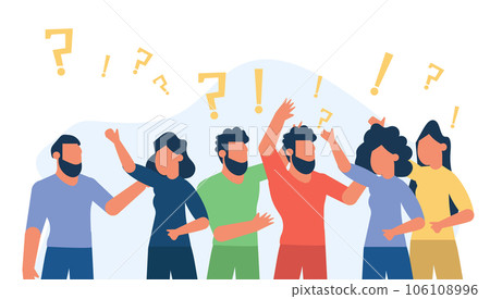 Student problem idea vector business illustration challenge. Character danger solve concept. Flat people think and confused. Dilemma trouble work wonder. Human situation design background 106108996