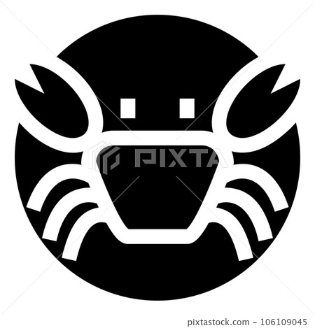 代表黃道十二宮巨蟹座的填充風格圖標 106109045