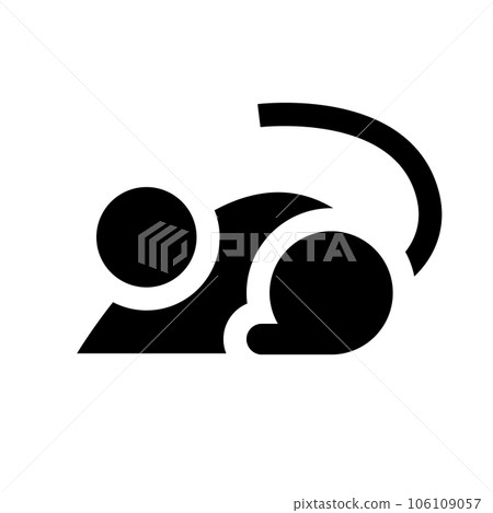 代表十二生肖、兒童和老鼠的填充風格圖標 106109057