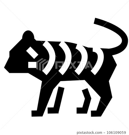 代表十二生肖、虎、虎的填充風格圖標 106109059