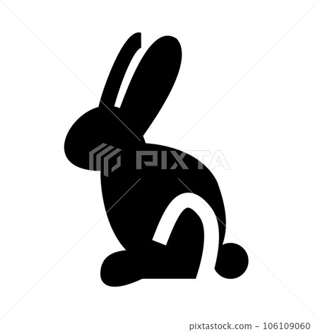 代表生肖、兔和兔的填充風格圖標 106109060