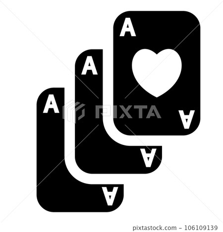 Filled style icons representing playing cards, aces and hearts Filled style icons representing playing cards, aces and hearts 106109139